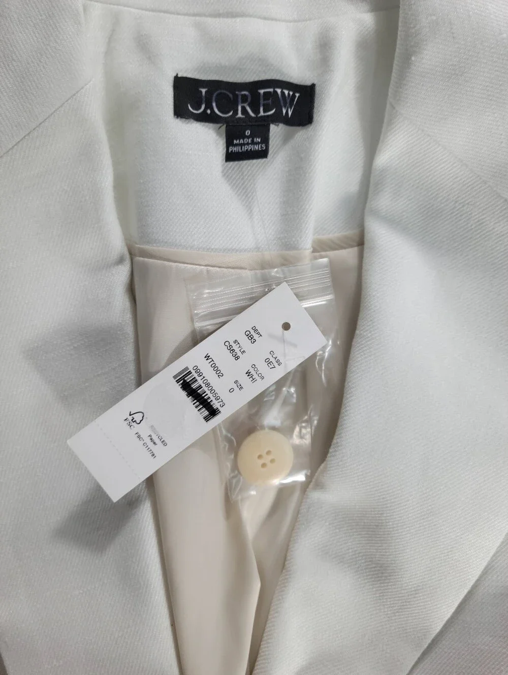 J Crew Margeaux blazer in stretch linen blend CS638 NEW Size 0